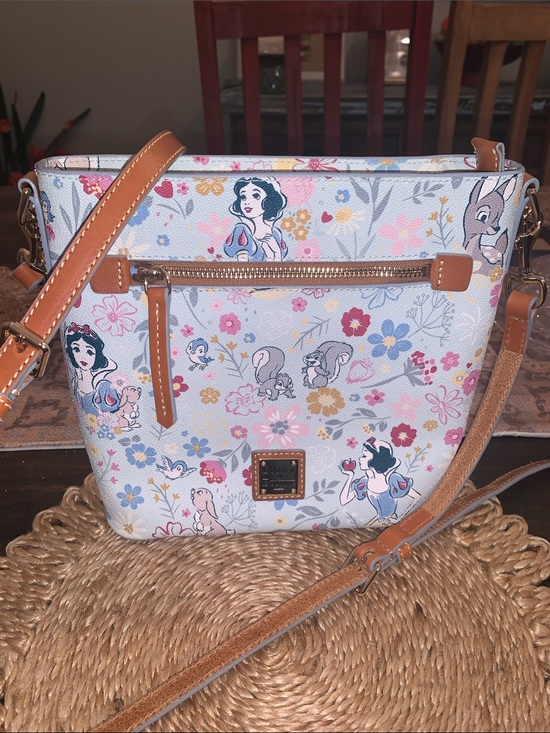 Dooney & Bourke Handbags - Dooney & Bourke Snow White Flower light blue Crossbody Bag EUC